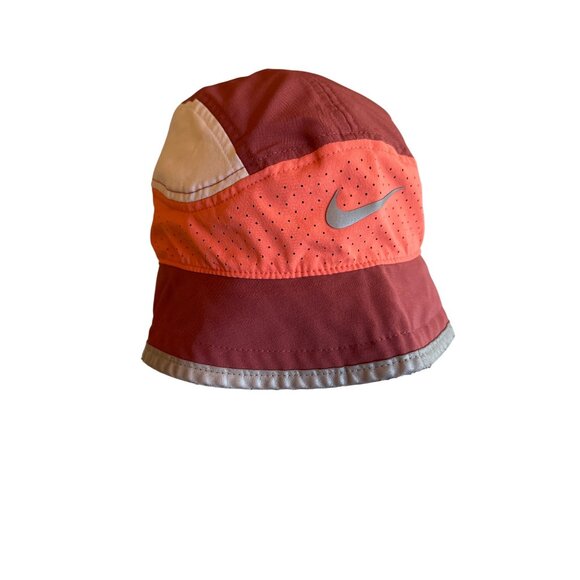 Nike M/L Reversible Bucket Hat Red/Orange Reflective Trim & Adjustable Cord - Picture 2 of 5